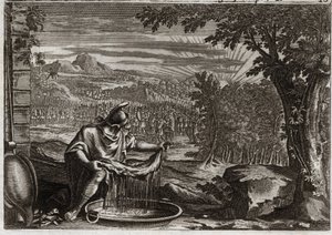 Bible de Royaumont, Ancien Testament : Miracle de la toison. Illustration de 1811. - Unknown artist