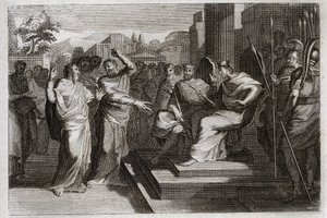Bible de Royaumont, Ancien Testament : Piété de Josaphat. Josaphat, le roi le plus pieux de Juda, fait trembler tous les princes qui l