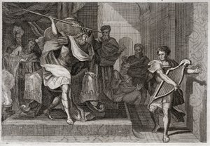 Bible de Royaumont, Ancien Testament : Saül veut tuer David. Saül, plein de colère et d