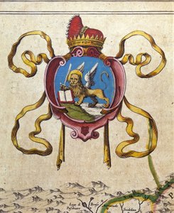 Blason de la République de Venise décorant le lion de Saint-Marc. 19ème siècle - Unknown artist
