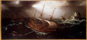 Bateaux dans la tempête - Unknown artist