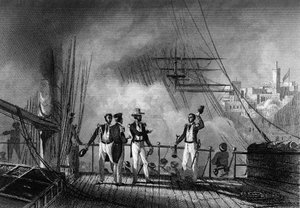 Bombardement de Tanger par le prince de Joinville. dans « Histoire générale de la marine » par Van Tenac - Unknown artist