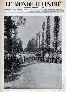 Bordeaux - le départ de la course Paris-Bordeaux - couverture de « Le Monde Illustré » de 1895 - Unknown artist
