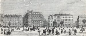 Boulevard des Italiens avec le café de Paris, la rue Taitbout, la maison dorée, la rue Lafitte, le café Riche et la rue Lepelletier - Gravure dans « Tableau-de-Paris » par Edmond Texier 1852 - Unknown artist