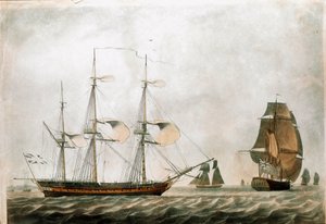 Frégate britannique au XVIIIe siècle