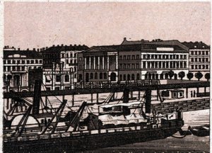 Budapest, Hongrie : vue du quai du Danube - Unknown artist