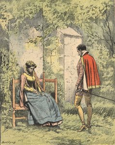 Bussy et Diane, connue sous le nom de Madame de Monsoreau, dans le jardin prêt de l