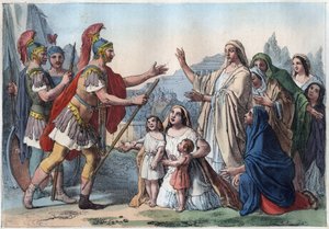 Caius Marcius Coriolanus et sa mère (488 av. J.-C.) - Coriolan assiège Rome avec le soutien du peuple - sa mère Veturia et sa femme Volumnia le persuadent de se retirer