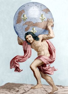 Caricature de Colbert en Atlas (gravure)