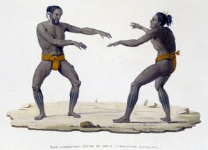 Hommes caroliniens dansant (îles Carolines, Océanie) - Unknown artist