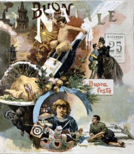 Carte de vœux italienne pour Noël. 1893 - Unknown artist