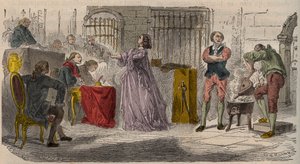 Affaire du collier, le procès (1785-1786) : Jeanne de Valois-Saint-Remy, comtesse de La Motte devant le Parlement de Paris. Gravure du XIXe siècle - Unknown artist
