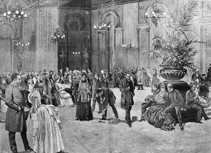 Salle de casino de Montecarlo, Monaco. Gravure du 19ème siècle - Unknown artist