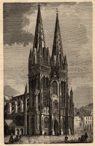 Cathédrale Saint-Corentin de Quimper - gravure dans « PATRIE - DESCRIPTION PICTURESQUE DE LA FRANCE EN 6 VOLUMES » par Lucien Huard - fin du 19e siècle