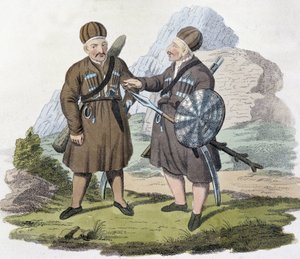 Guerriers caucasiens, début 19ème siècle - Unknown artist