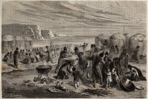 Cauda-yoli (cauda yoli), la fête religieuse annuelle des Turcomans, pour prier pour la protection de Dieu pour la famille et le bétail, organisée par une famille, qui pour l