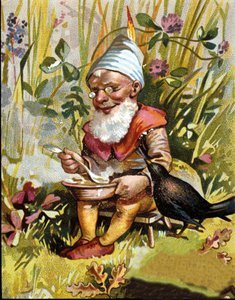 Personnage du nain ou farfadet mangeant de la soupe. - Unknown artist