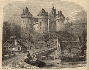 Château de Combourg - Ille-et-Vilaine Bretagne - gravure dans « PATRIE » - DESCRIPTION PICTURESQUE DE LA FRANCE EN 6 VOLUMES PAR LUCIEN HUARD - fin 19ème siècle - Unknown artist