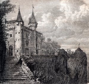 Château de la Rochelambert à Saint-Paulien - Haute-Loire - Auvergne-Rhône-Alpes - gravure vers 1867 - Unknown artist