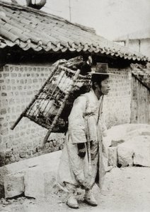 Marchand de poulets, Corée, fin du XIXe siècle