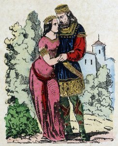Childéric Ier, roi des Francs Saliens (436-481) rencontre Basin de Thuringe (épouse du roi de Thuringe) pendant son exil. Clovis est né de leur mariage - Unknown artist