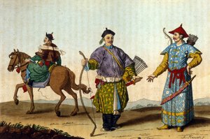 Mandarins militaires chinois de différentes époques - dans "Le costume ancien et moderne" de J. Ferrario, éd. Milan - Unknown artist