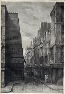 Épidémie de choléra à Paris - rue Sainte Marguerite - gravure dans « Le journal illustré » de 1884 - Unknown artist