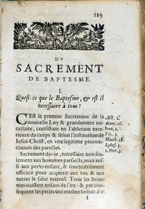 Religion chrétienne : Page intérieure du livre Le Grand Catéchisme. Œuvre de Pierre Canisius (17e siècle) - Unknown artist