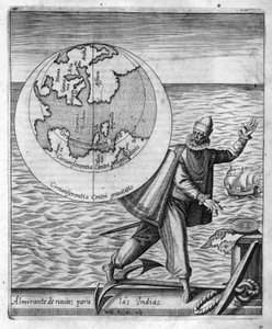 Christophe Colomb (Cristoforo Colombo) - dans « Nova Tipus Transacto Navigatio Novi Orbi » par Philoponus Honorius - Unknown artist