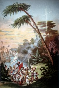 Christophe Colomb arrivé à San Salvador en 1492