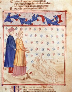 Cercle des Traîtres : Dante et Virgile rencontrent Ugolin della Gherardesca, tyran de Pise condamné pour trahison à la patrie, il frappe la tête de l