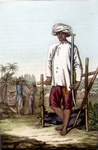 Soldat cochinchinois. Bibliothèque des arts décoratifs de Paris « Le costume ancien et moderne » - Unknown artist