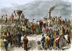 Achèvement du premier chemin de fer transcontinental le 10 mai
