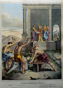 Construction du Temple de Salomon - dans « Histoire Sainte », éd. Hachette - Unknown artist