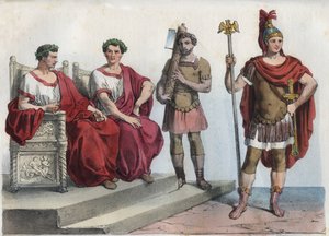 Consul et licteurs dans la Rome antique - gravure de « Usi e Costumi di Tutti i Popoli dell
