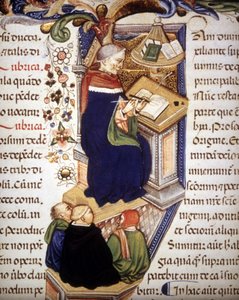 Moine copiste. Manuscrit du XVe siècle. - Unknown artist