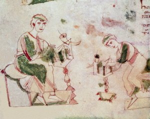 Copistes, détail (miniature) - Unknown artist