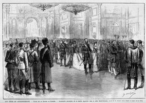 Célébrations du couronnement : grand bal ou kourka au Kremlin. Marche polonaise de l
