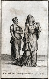 Costume des dames grecques au IVe siècle. Gravure dans « Beauté de l