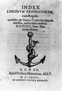 Couverture de "Index des Livres Interdits", Rome