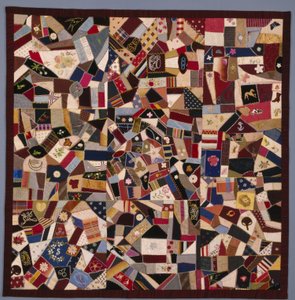"Crazy" quilt, vers 1885 - Unknown artist