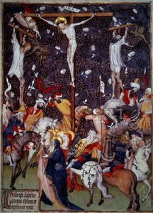 Crucifixion. Anges noirs volant autour des corps des condamnés - Unknown artist