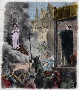 Croisade contre les Albigeois - Hérétiques brûlés vifs : Cathares sur le bûcher, au temps de la croisade contre les Albigeois en France au 13e siècle - gravure de 1879 dans "Histoire des sociétés secrètes, politiques et religieuses" par Pierre Zaccone (181 - Unknown artist