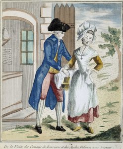 Douanes : taxe de barrière - caricature vers 1800