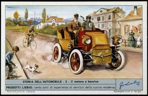 Daimler en 1897 : 4 cylindres, 4 temps, 20 ch. - Unknown artist