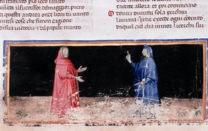 Dante (en bleu) et Virgile (chant 3 de l