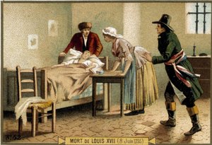 Mort de Louis XVII (08/06/1795). Chromolithographie du XIXe siècle - Unknown artist
