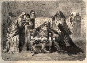 Mort de Molière - Mort de Jean Baptiste (Jean-Baptiste) Poquelin, dit Molière (1622-1673), le 17 février - Unknown artist