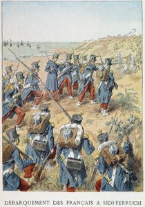 Débarquement des français à Sidi-Ferruch, Algérie, le 14 juin 1830 - dans « Histoire de France » - Unknown artist