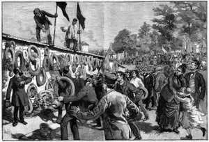 Manifestation des anarchistes au Père Lachaise devant la sépulture des fédérés le 27 mai 1888 - Unknown artist